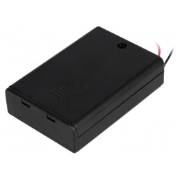Suport Baterii AA cu Comutator Negru 150mm | Electronic-mag.ro | Componente Electronice