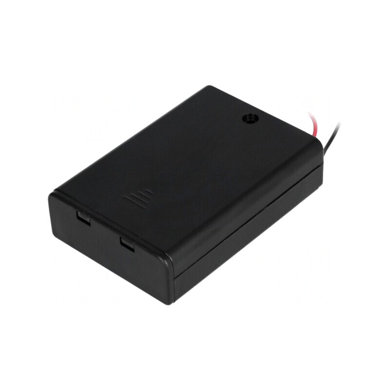 Suport Baterii AA cu Comutator Negru 150mm | Electronic-mag.ro | Componente Electronice