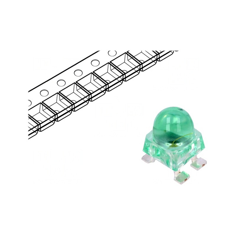 LED SMD Verde 7200-16000mcd 4.2x4.2x6.5mm 30° 2.8-3.8V 20mA | Electronic-mag.ro | Componente Electronice