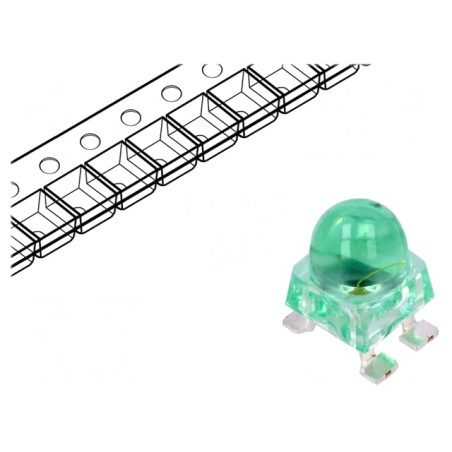 LED SMD Verde 7200-16000mcd 4.2x4.2x6.5mm 30° 2.8-3.8V 20mA | Electronic-mag.ro | Componente Electronice