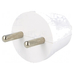 Conector Alimentare AC Tată 2P 230V 16A Alb Pe Cablu | Electronic-mag.ro | Componente Electronice