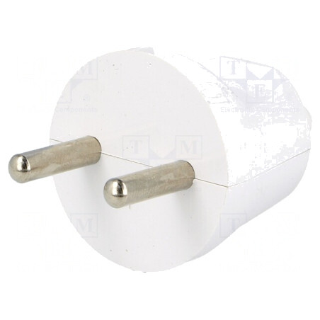Conector Alimentare AC Tată 2P 230V 16A Alb Pe Cablu | Electronic-mag.ro | Componente Electronice