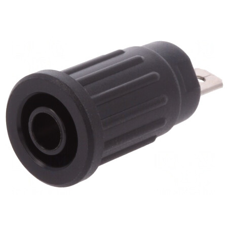 Soclu Banană 4mm Negru pe Panou 24A 1kV | Electronic-mag.ro | Componente Electronice