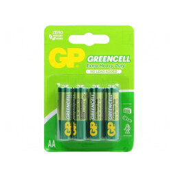 Baterii Zinc-Carbon 1.5V AA Nereîncărcabile 4 Bucăți GREENCELL | Electronic-mag.ro | Componente Electronice