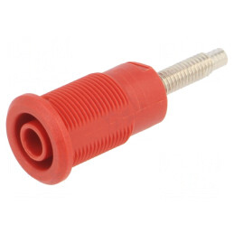 Soclu Banană 4mm 32A Roșu Nichelat 38.5mm | Electronic-mag.ro | Componente Electronice