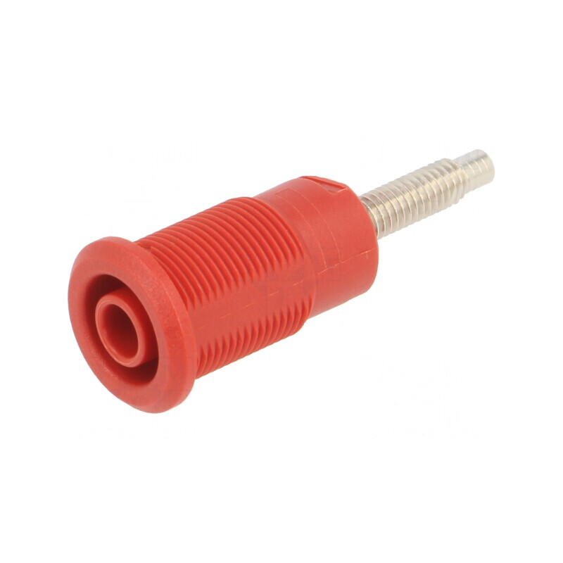 Soclu Banană 4mm 32A Roșu Nichelat 38.5mm | Electronic-mag.ro | Componente Electronice