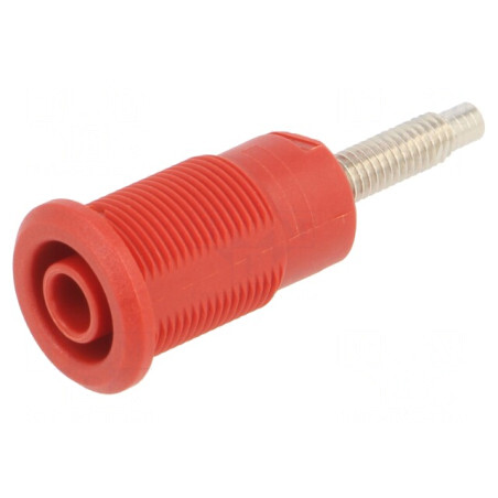 Soclu Banană 4mm 32A Roșu Nichelat 38.5mm | Electronic-mag.ro | Componente Electronice