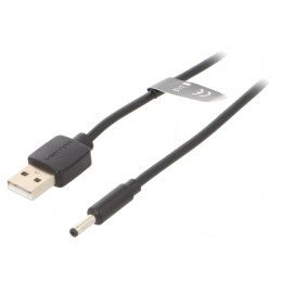 Cablu USB A la DC 3,5/1,35 Negru 1,5m | Electronic-mag.ro | Componente Electronice