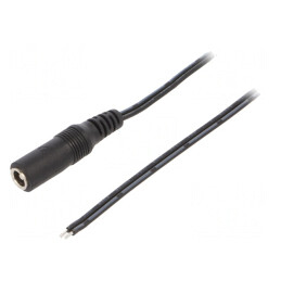 Cablu Alimentare DC 5.5/2.1 Negru 1.5m | Electronic-mag.ro | Componente Electronice