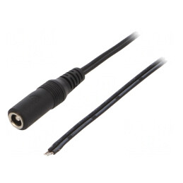 Cablu DC 5,5/2,5 Negru 1,5m 2x0,5mm2 | Electronic-mag.ro | Componente Electronice
