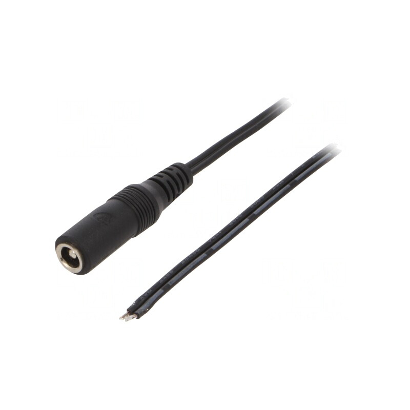 Cablu DC 5,5/2,5 Negru 1,5m 2x0,5mm2 | Electronic-mag.ro | Componente Electronice