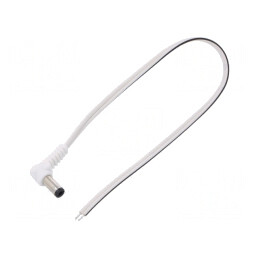 Cablu DC 5,5/2,5 în unghi alb 0,2m  | Electronic-mag.ro | Componente Electronice