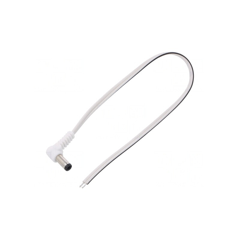 Cablu DC 5,5/2,5 în unghi alb 0,2m  | Electronic-mag.ro | Componente Electronice