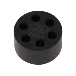 Insert presetupă 4mm M25 IP68 cauciuc NBR 6 orificii | Electronic-mag.ro | Componente Electronice