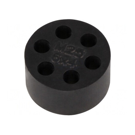 Insert presetupă 4mm M25 IP68 cauciuc NBR 6 orificii | Electronic-mag.ro | Componente Electronice