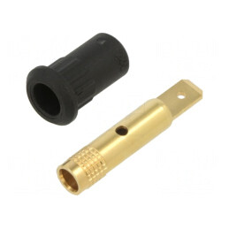 Soclu Banană 4mm 25A Negru Aurit | Electronic-mag.ro | Componente Electronice