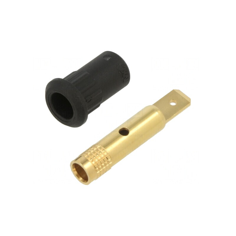 Soclu Banană 4mm 25A Negru Aurit | Electronic-mag.ro | Componente Electronice