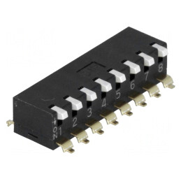 Comutator DIP-SWITCH 8 Secțiuni ON-OFF 0,025A 24VDC | Electronic-mag.ro | Componente Electronice