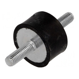 Atenuator de Vibrații M6 Ø 25mm Guma 15mm Lungime | Electronic-mag.ro | Componente Electronice