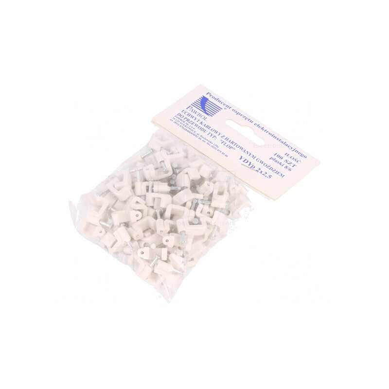 Suport Alb pentru Cablu Plat YDYp 2x2,5 | Electronic-mag.ro | Componente Electronice