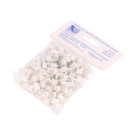 Suport Alb pentru Cablu Plat YDYp 2x2,5 | Electronic-mag.ro | Componente Electronice