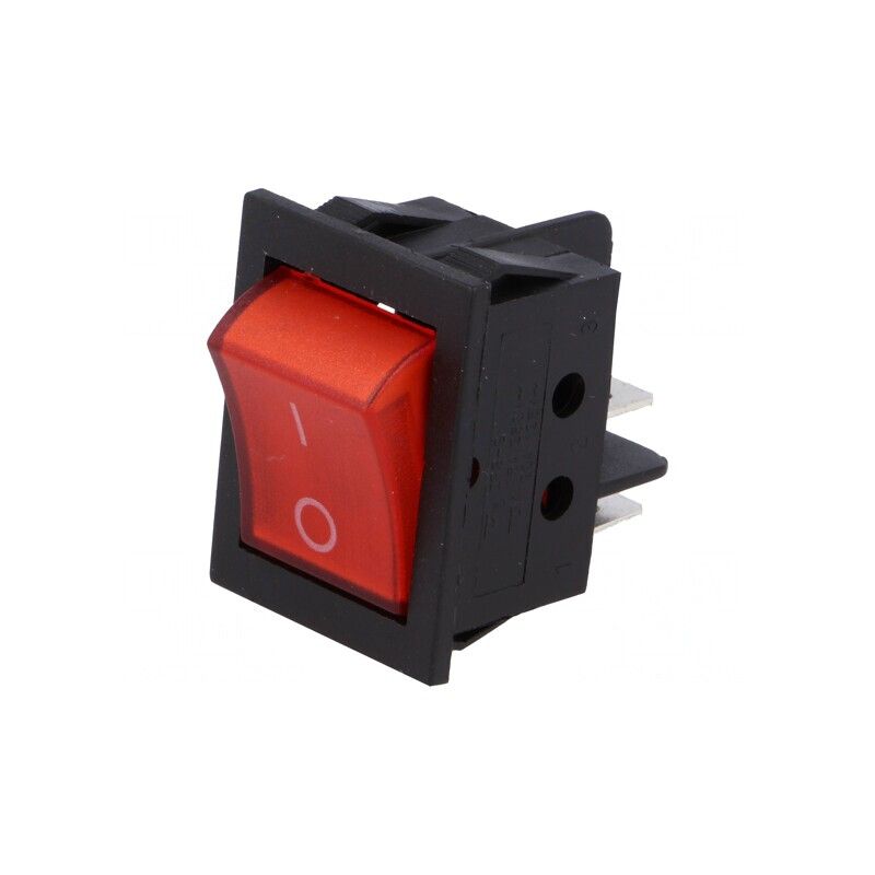 Întrerupător ROCKER DPST ON-OFF 15A 250V roșu cu lampă neon | Electronic-mag.ro | Componente Electronice