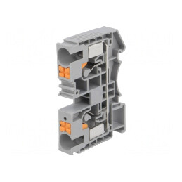 Conector Îmbinare Șine 0,5-16mm2 1 Pista 2 Borne Gri DS TS35 | Electronic-mag.ro | Componente Electronice