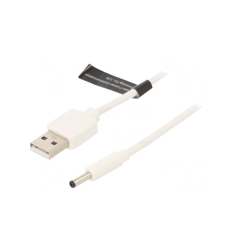 Cablu USB A la DC 3.5/1.35 Alb 1.5m | Electronic-mag.ro | Componente Electronice