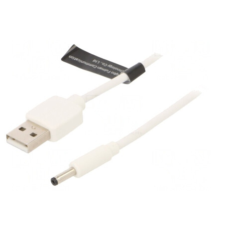 Cablu USB A la DC 3.5/1.35 Alb 1.5m | Electronic-mag.ro | Componente Electronice