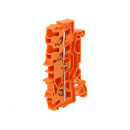 Conector Îmbinare Șine 2.5mm² 3 Borne Portocaliu | Electronic-mag.ro | Componente Electronice