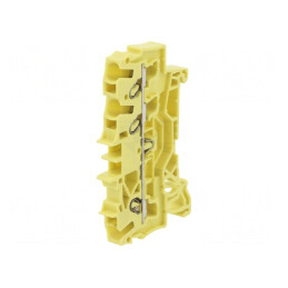 Conector Șine 2,5mm2 3 Borne Galben 2002 | Electronic-mag.ro | Componente Electronice