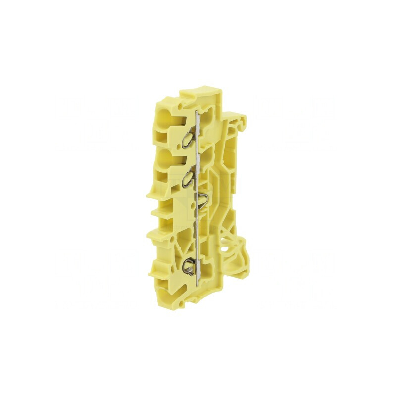 Conector Șine 2,5mm2 3 Borne Galben 2002 | Electronic-mag.ro | Componente Electronice