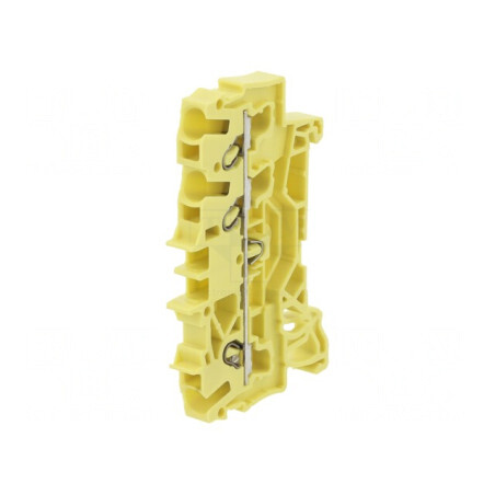 Conector Șine 2,5mm2 3 Borne Galben 2002 | Electronic-mag.ro | Componente Electronice