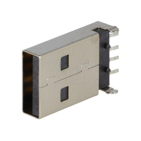 Mufă USB A PCB SMT 4 PIN USB 2.0 Orizontală | Electronic-mag.ro | Componente Electronice