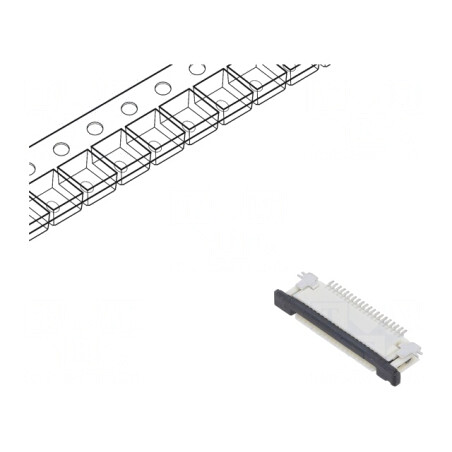 Conector FFC/FPC Orizontal 20 Pin ZIF | Electronic-mag.ro | Componente Electronice