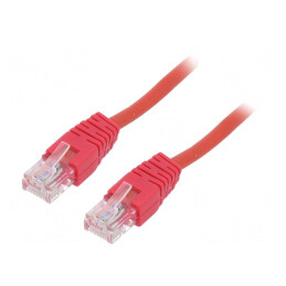 Cabl patch U/UTP Cat 5e PVC roșu 3m | Electronic-mag.ro | Componente Electronice
