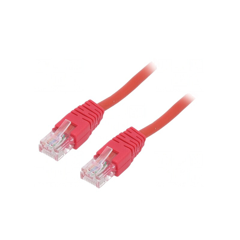 Cabl patch U/UTP Cat 5e PVC roșu 3m | Electronic-mag.ro | Componente Electronice