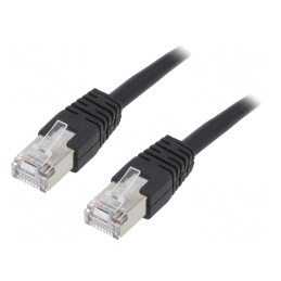 Cablu Patch F/UTP Cat5e Ecranat 2m Negru | Electronic-mag.ro | Componente Electronice