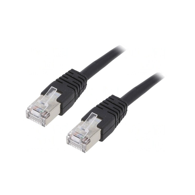 Cablu Patch F/UTP Cat5e Ecranat 2m Negru | Electronic-mag.ro | Componente Electronice