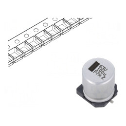 Condensator Electrolitic SMD 100uF 63V 10x10x12mm | Electronic-mag.ro | Componente Electronice