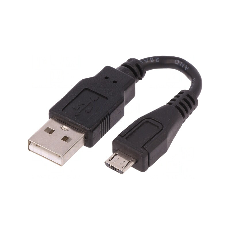 Cablu USB 2.0 A la Micro B 0.1m Negru | Electronic-mag.ro | Componente Electronice Cablu USB 2.0 A la Micro B 0.1m Negru | Electronic-mag.ro | Componente Electronice