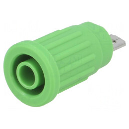 Soclu Banană Verde 4mm 24A 1kV Pe Panou | Electronic-mag.ro | Componente Electronice