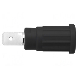Soclu banană 4mm 24A negru pe panou | Electronic-mag.ro | Componente Electronice