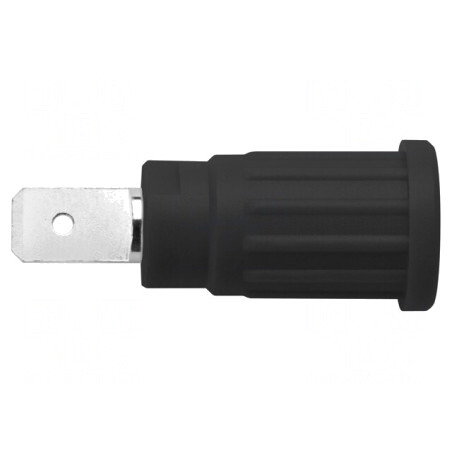 Soclu banană 4mm 24A negru pe panou | Electronic-mag.ro | Componente Electronice