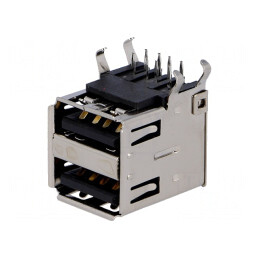 Soclu USB A 2.0 PCB THT 90° Aurit | Electronic-mag.ro | Componente Electronice
