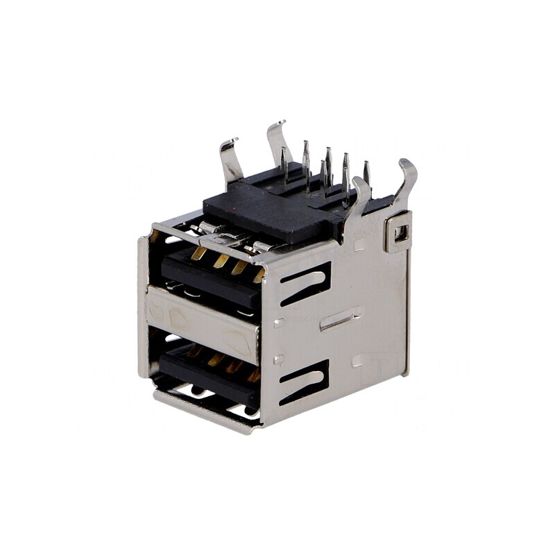 Soclu USB A 2.0 PCB THT 90° Aurit | Electronic-mag.ro | Componente Electronice