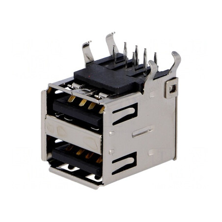 Soclu USB A 2.0 PCB THT 90° Aurit | Electronic-mag.ro | Componente Electronice