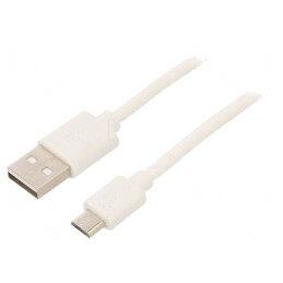 Cablu USB 2.0 A la Micro B 0.5m Alb | Electronic-mag.ro | Componente Electronice