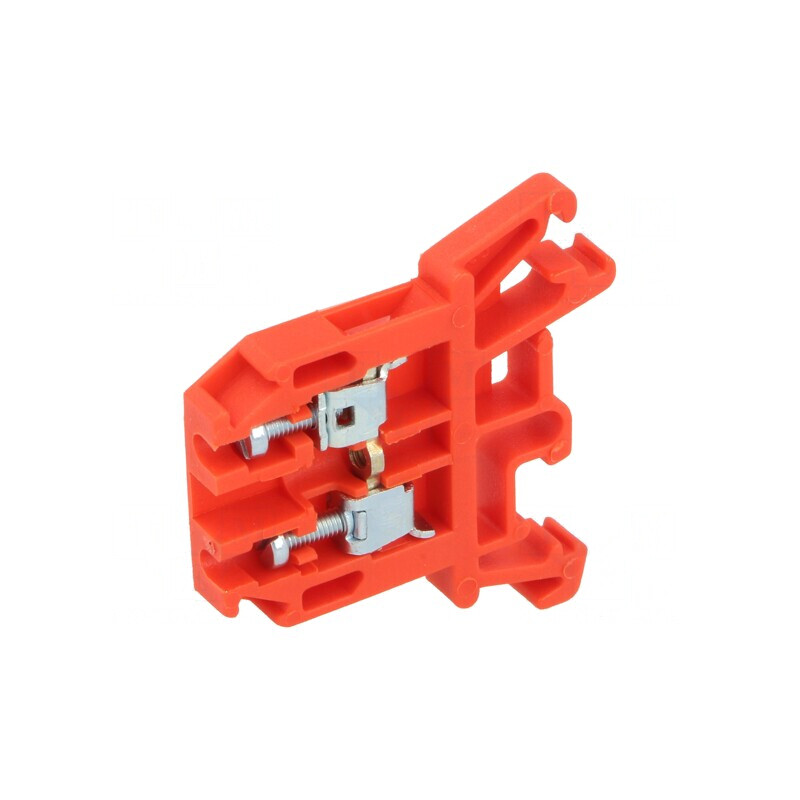 Terminal de îmbinare șine 0,5-2,5mm2 2 borne roșie 690V | Electronic-mag.ro | Componente Electronice
