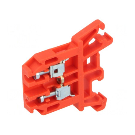 Terminal de îmbinare șine 0,5-2,5mm2 2 borne roșie 690V | Electronic-mag.ro | Componente Electronice